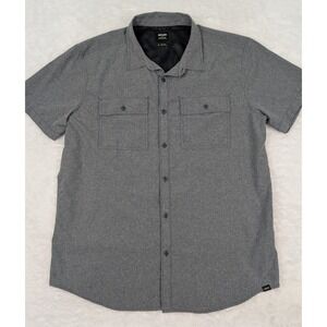 Prana Performance Shirt Men's L Gray Short Sleeve Stretch Vented Pockets